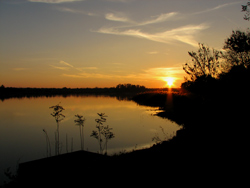 Coucher de soleil sur les étangs